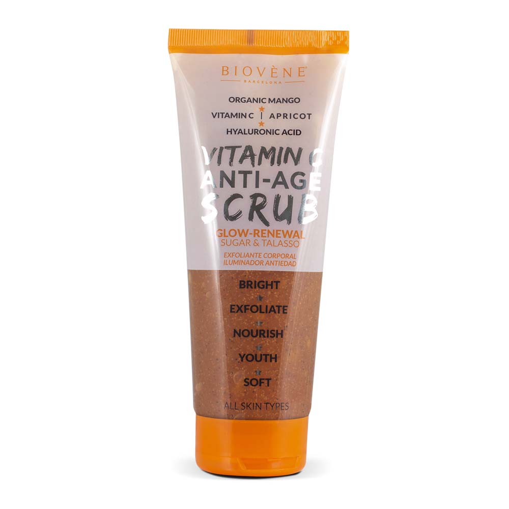 VITAMIN C ANTI-AGE SCRUB Glow Renewal Organic Mango Sugar &amp; Talasso Body Exfoliator