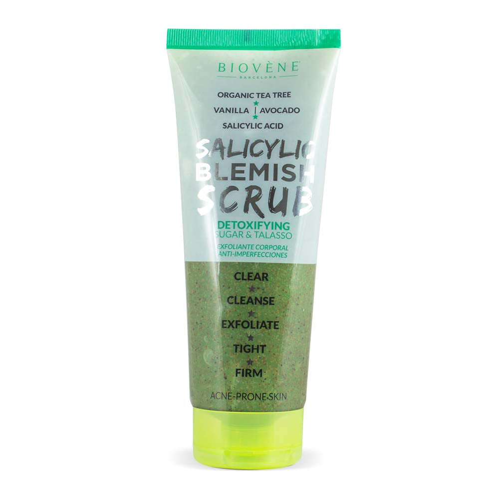 SALICYLIC BLEMISH SCRUB Detoxifying Organic Tea Tree Sugar & Talasso Body Exfoliator