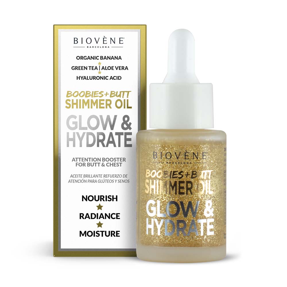 GLOW SHIMMER OIL Attention Boosting Organic Banana Treatment for Boobies & Butt