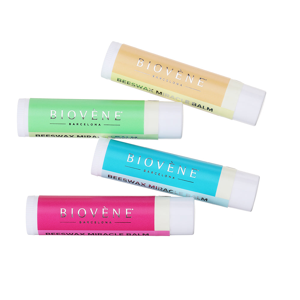BEESWAX PEPPERMINT Extra-Moisturizing Miracle Lip Balm for Dryness, Cracking &amp; Chapping, 4 pack