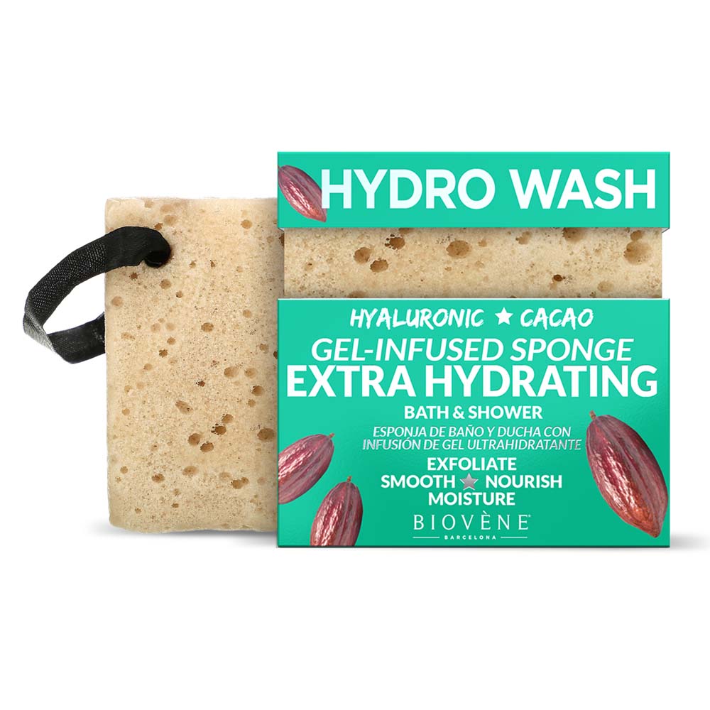 HYDRO WASH Extra Hydrating Hyaluronic Acid &amp; Cacao Gel-Infused Sponge