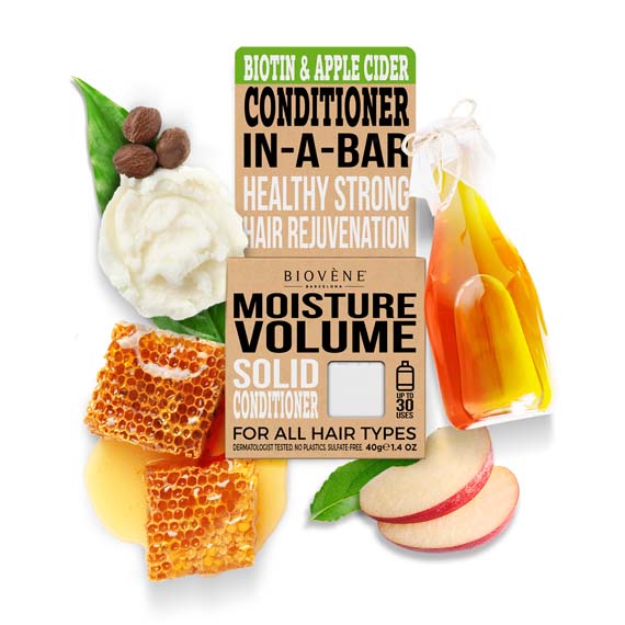 MOISTURE VOLUME Biotin &amp; Apple Cider Solid Conditioner Bar