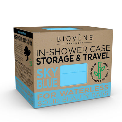 BAMBOO IN-SHOWER CASE Universal Case for Storage &amp; Travel - Sky Blue