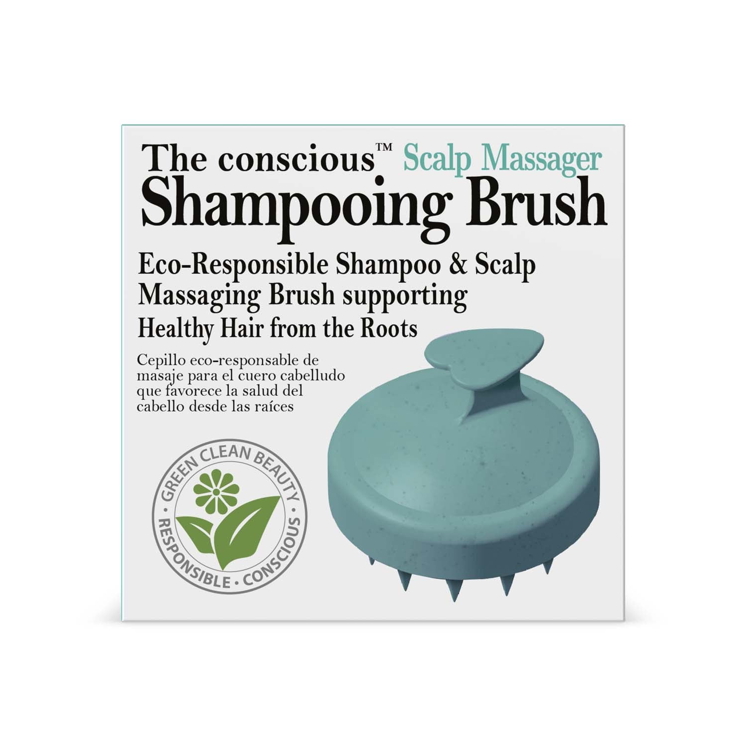 The conscious™ Biodegradable Scalp Massager, Shampooing Brush - MINT GREEN